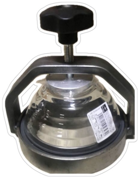 Base con mirilla de cristal para verificar el nivel en tanques de succión y transporte de líquidos — refacción para camiones de vacío y equipos de limpieza de alcantarillado